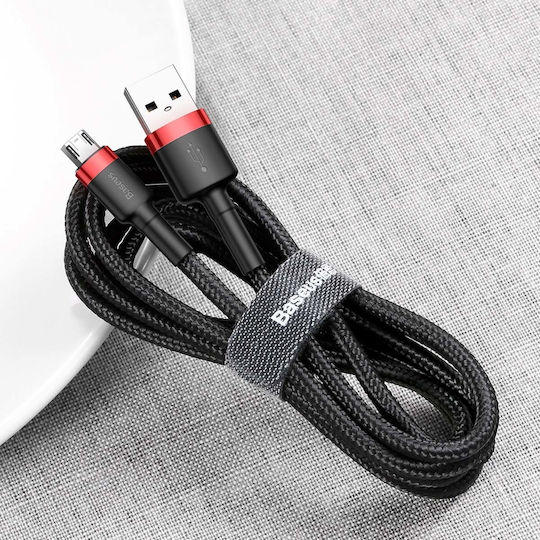 Baseus Cafule Braided USB 2.0 to micro USB Cable Μαύρο 1m (CAMKLF-B91)