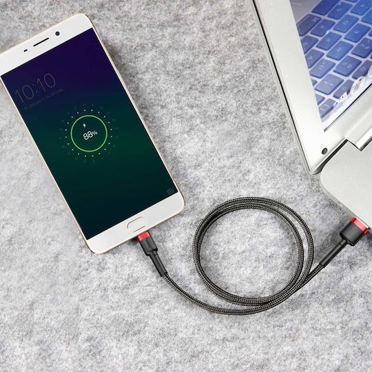 Baseus Cafule Braided USB 2.0 to micro USB Cable Μαύρο 1m (CAMKLF-B91)