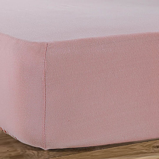 Nef-Nef Homeware Jersey Μονό 100x200+30εκ. με Λάστιχο 1018 Pink