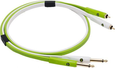 Oyaide d+ RTS class B Cable 2 x 6.3mm male - 2x RCA male 2m Green