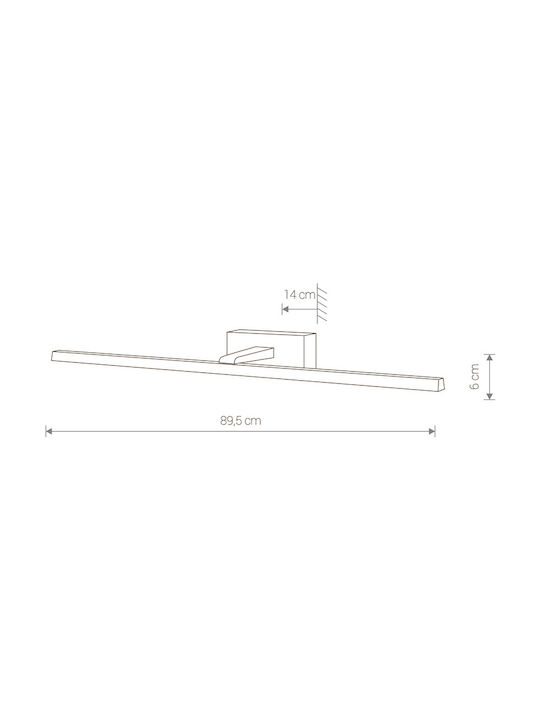 Nowodvorski Van Gogh Modern Lamp Wall with Integrated LED and Warm White Light Black 89.5x6cm
