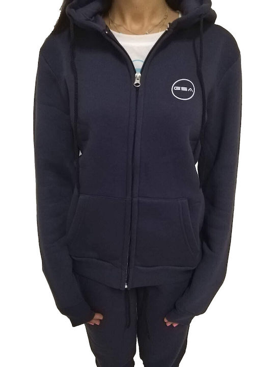 Damen Sweatshirt mit Kapuze Blau