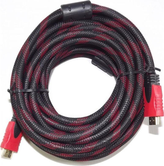 HDMI 1.4 High Speed 1080p 120Hz Braided Cable HDMI male - HDMI male 5m Κόκκινο