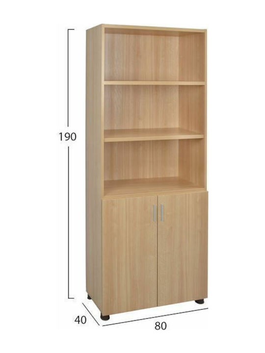 Bookcase Vance Beige 80x40x190cm