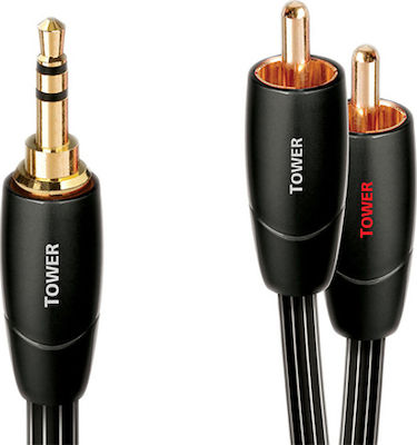 Audioquest Καλώδιο 3.5mm male - RCA male Μαύρο 0.6m (Tower)