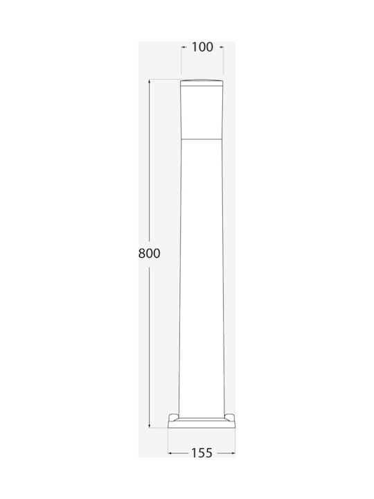Fumagalli Amelia 800 Φωτιστικό Κολωνάκι Εξωτερικού Χώρου 6W IP55 για Ντουί E27 Γκρι