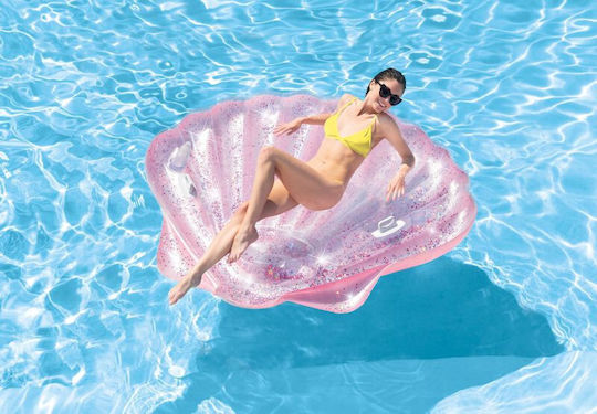 Intex Saltea Gonflabilă Pentru Plajă Cu Mânere Roz Cu Sclipici 178x165cm