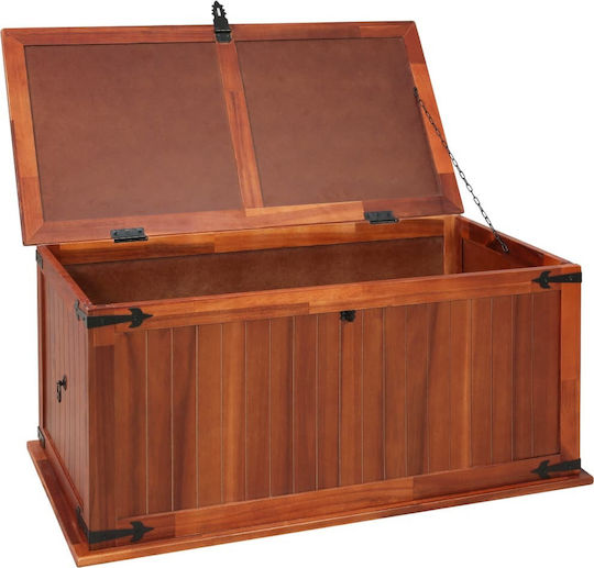 vidaXL Διακοσμητικό Μπαούλο Ξύλινο Καφέ 79x34x32εκ.