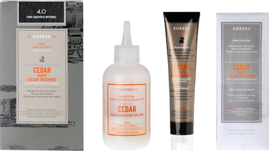 Korres Cedar Men's Colour Treatment Боя за коса Без амоняк 4.0 Сив тъмно естествен 40мл