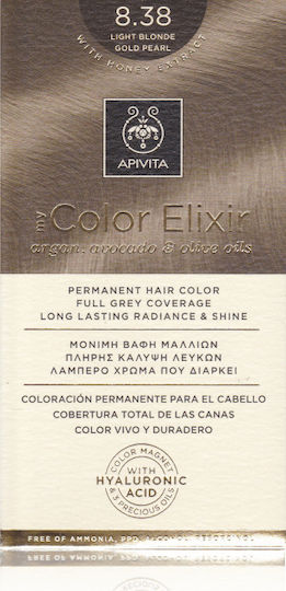 Apivita My Color Elixir Βαφή Μαλλιών Χωρίς Αμμωνία 8.38 Ξανθό Ανοιχτό Μελί Περλέ 50ml