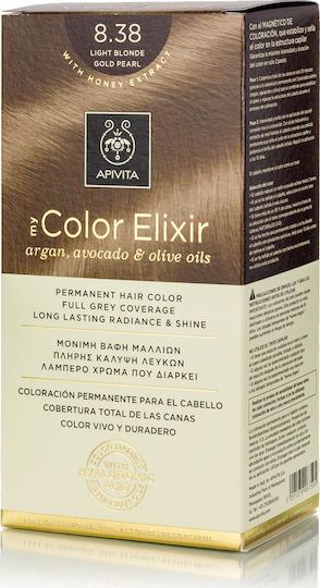 Apivita My Color Elixir Βαφή Μαλλιών Χωρίς Αμμωνία 8.38 Ξανθό Ανοιχτό Μελί Περλέ 50ml