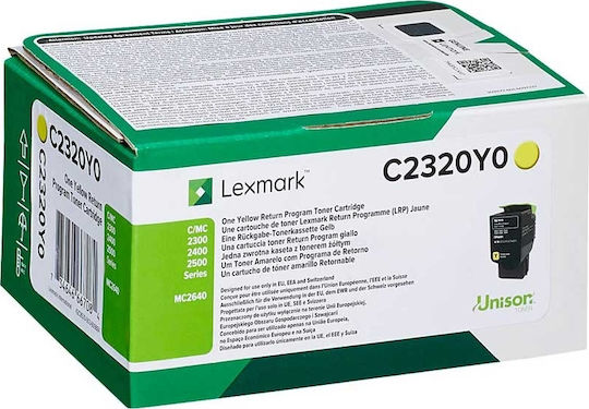 Lexmark C2320Y0 Оригинален Тонер Лазерен Принтер Жълт Програма за връщане 1000 Страници