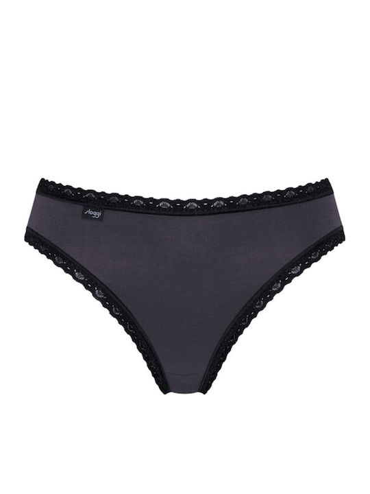 24/7 Weekend Tai Βαμβακερά Γυναικεία Slip 3Pack με Δαντέλα White/Black/Grey