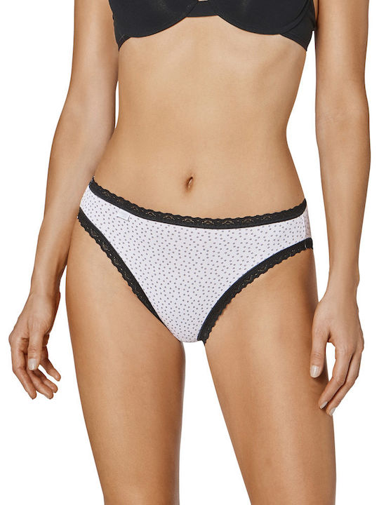 24/7 Weekend Tai Βαμβακερά Γυναικεία Slip 3Pack με Δαντέλα White/Black/Grey