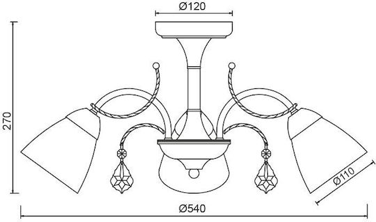 Aca Quince Ceiling Light 54cm Aca Quince Ceiling Light 54cm