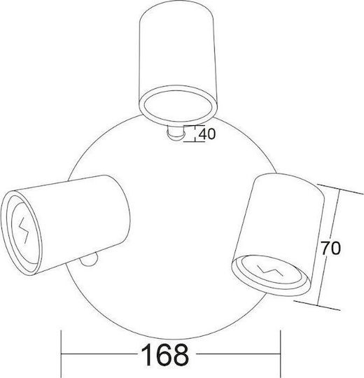 Aca Orfeas Triple Spot with Socket GU10 Aca Orfeas Triple Spot with Socket GU10