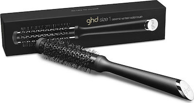 GHD Ceramic Vented Radial Brush Brush Hair for Straightening Black 25mm