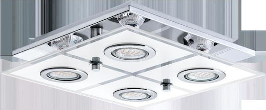 Eglo Cabo Spot with 4 Lights and with Socket GU10 in Silver Color Eglo Cabo Spot with 4 Lights and with Socket GU10 in Silver Color