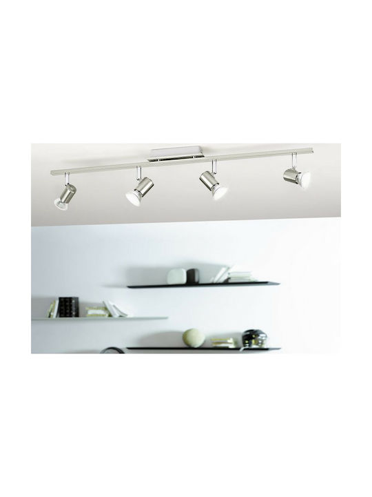 Eglo Rottelo Spot with 4 Lights and with Socket GU10 in Silver Color