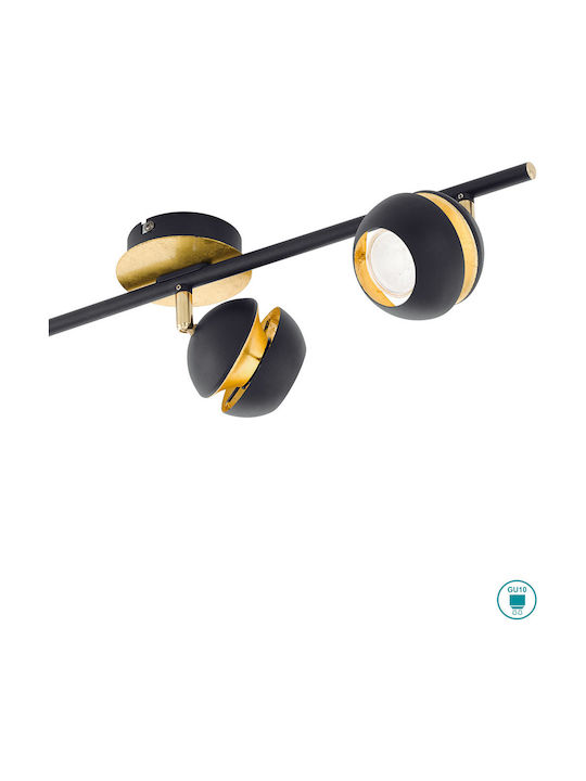 Eglo Nocito Triple Spot with Socket GU10 in Black Color
