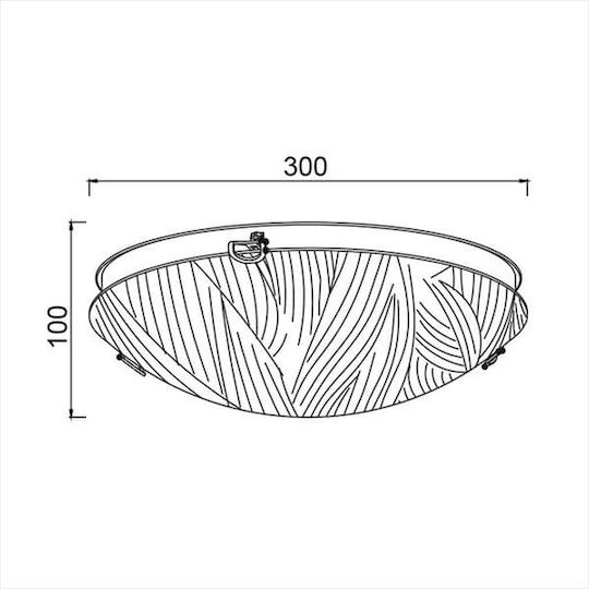 Aca Force Ceiling Mount Light Bathroom 30cm White with Socket E27
