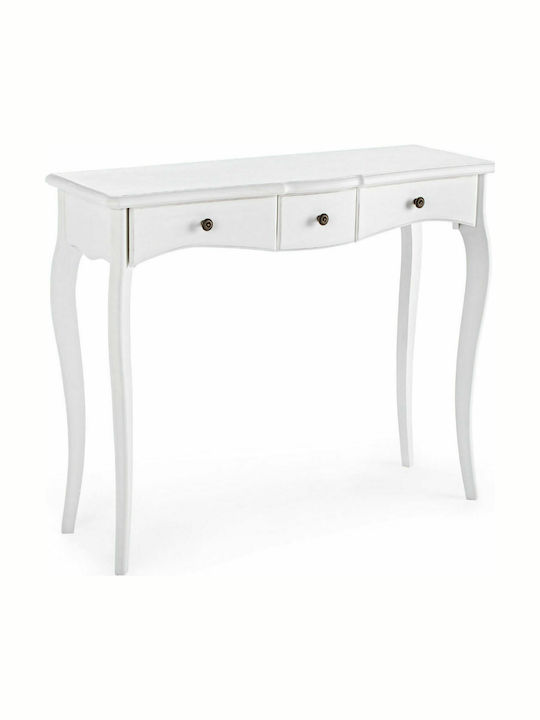 Daisy Wooden Console Table White L90xW30xH75cm