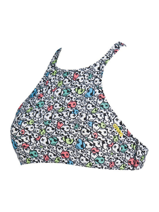 Gât înalt Top bikini Alb