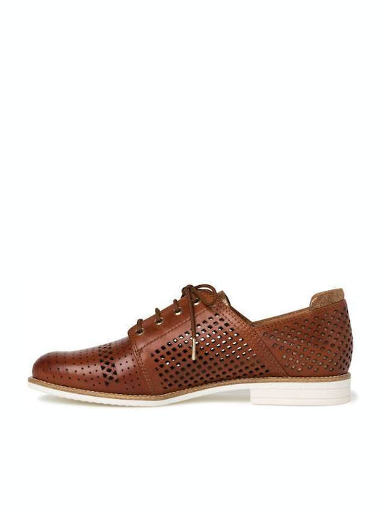 Women's Leather Oxford Shoes Tabac Brown