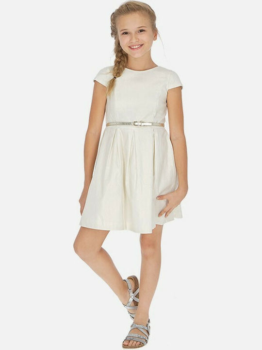 Mayoral Kids Dress Short Sleeve White