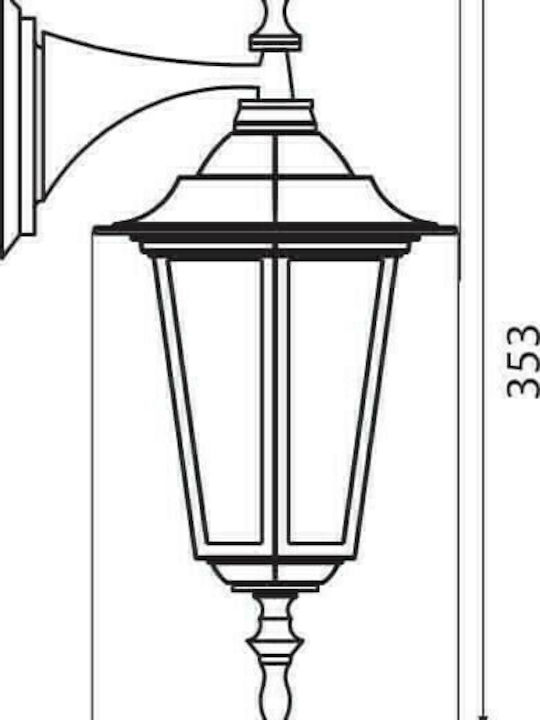 Vivalux Maribor Wall-Mounted Outdoor Lantern E27 IP44 21x15x36εκ.