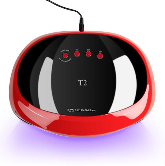 T2 Φουρνάκι Νυχιών UV / LED 72W Κόκκινο
