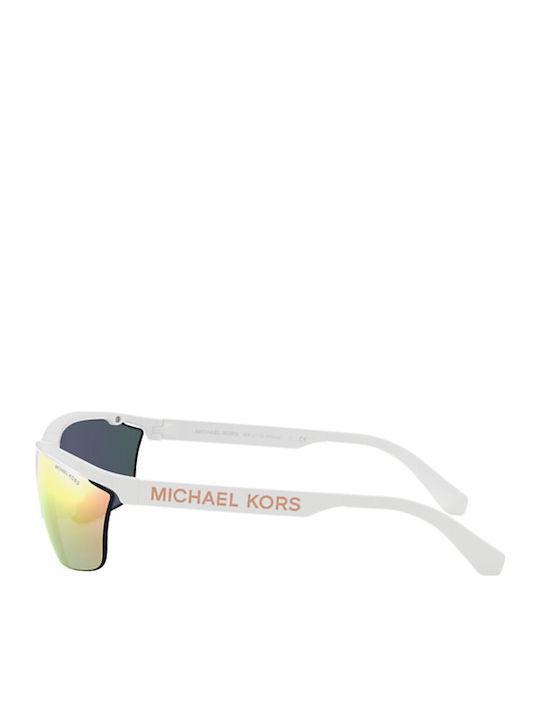 Michael Kors Playa Women's Sunglasses with White Plastic Frame and Pink Mirror Lens