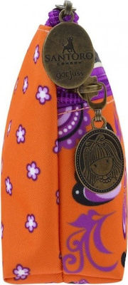 Santoro Fiesta Cobwebs Pencil Case with 2 Compartments Orange