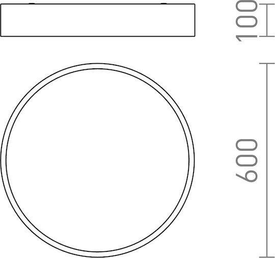Rendl Light Studio Mezzo 60 Кръгла На открито LED Панел 60W с Топло бяло Светлина 3000К