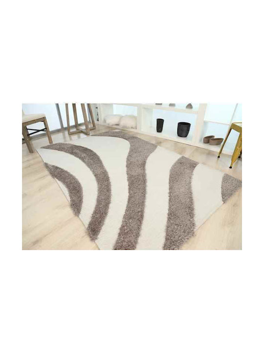 Royal Carpet Toscana Branco Rug Rectangular Shaggy Cotton White Silver 16TOSBWS.140200