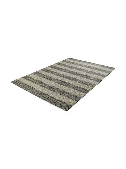 Tapicap Biento Teppich Rechteckig Wolle Anthracite Stripes