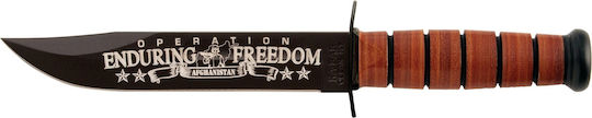 Ka-Bar USMC Afghanistan Survival Knife Brown with Leather Sheath