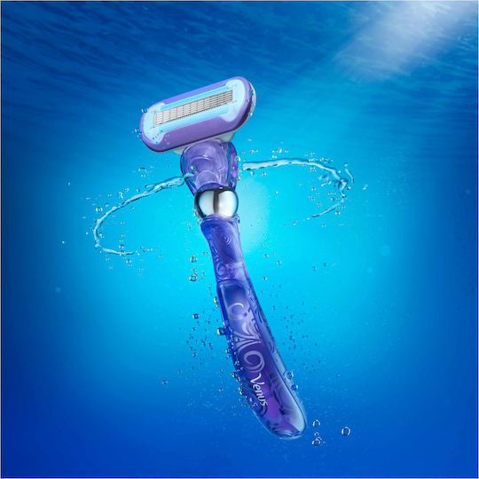 Venus Swirl Razor pentru corp cu Cap de schimb 5 lame și bandă lubrifiantă