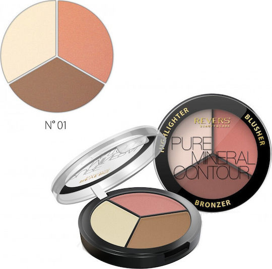 Revers Cosmetics Pure Mineral Contour Палитра за грим за лице Лице 1