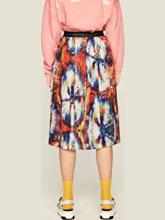 Dora Pleated High-waisted Midi Skirt Floral Multicolored