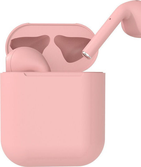 Inpods 12 Earbud Bluetooth Handsfree Ακουστικά με Αντοχή στον Ιδρώτα και Θήκη Φόρτισης Ροζ