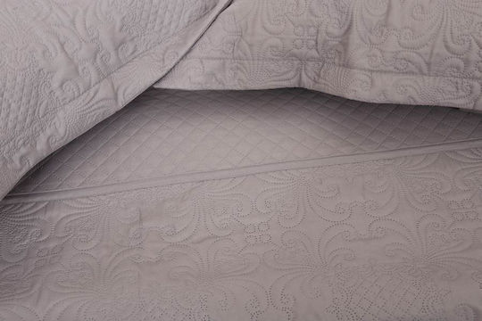 Anna Riska Olivia Подредба Покривало Кингсайз Микрофибър Сив 220x240см 3бр