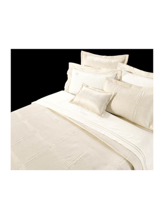 Guy Laroche Essenza Set Coverlet Queen Size Microsatin Cream 240x250cm 3pcs