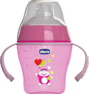 Chicco Soft Cup Educational Sippy Cup Plastic with Handles Pink for 6m+m+ 200ml