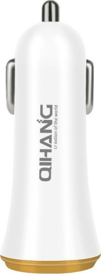 QIHANG CH-1630 Зарядно за кола 3Спецификация с Портове: 2xUSB Бял Цвят