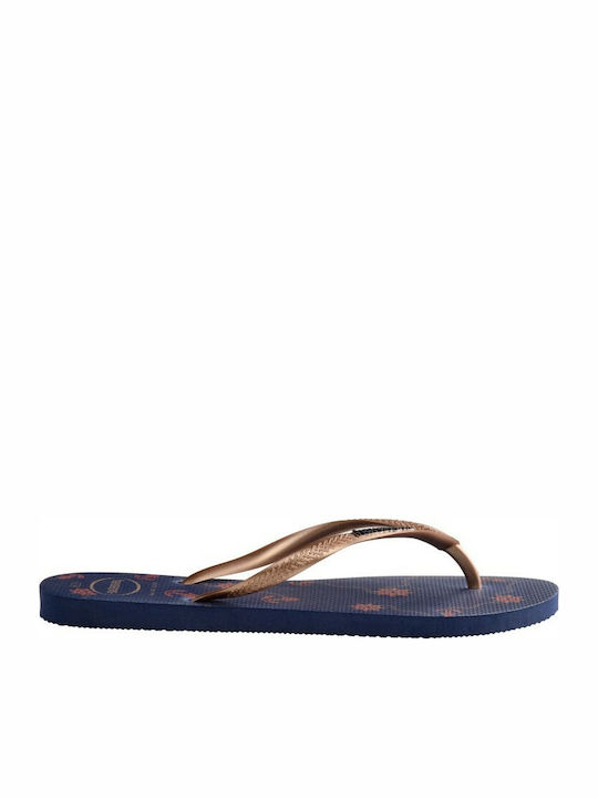 Slim Nautical Women's Flip Flops Gold