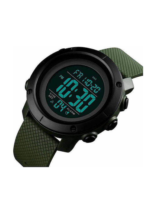 Skmei 1426 Ψηφιακό Ανδρικό Ρολόι 46mm Μπαταρίας με Πράσινο Καουτσούκ Λουράκι