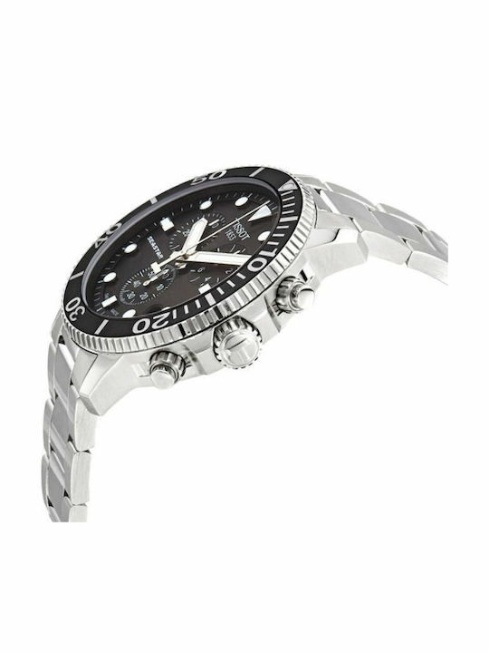 Tissot Seastar 1000 Men's Watch 45.5mm Chronograph Battery with Silver Metal Bracelet