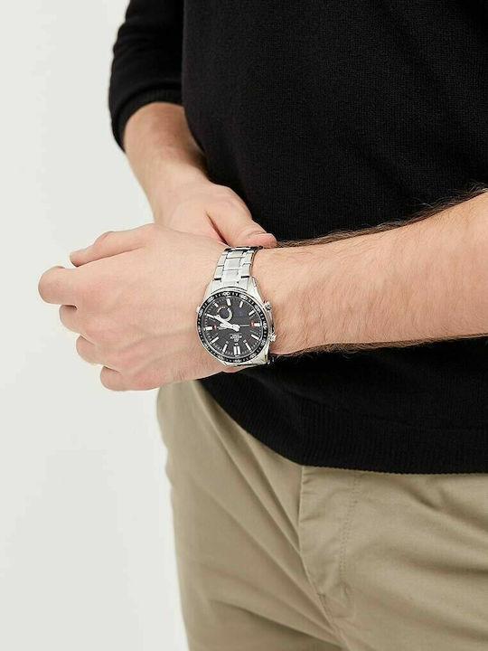 Casio Edifice Analog/Digital Men's Watch 46.6mm Chronograph Battery with Silver Metal Bracelet