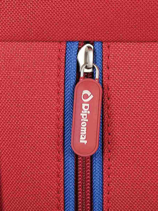 Diplomat Small The Light Collection Cabin Fabric Red Suitcase With 2 Wheels Height 55cm